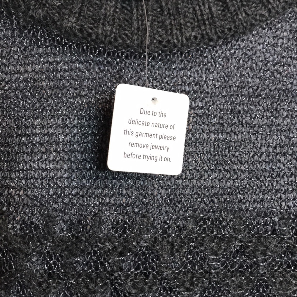 NWT Original Frenchi Gray Knit Sheer Wool Sweater - Picture 5 of 15